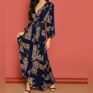Long sleeve wrap dress